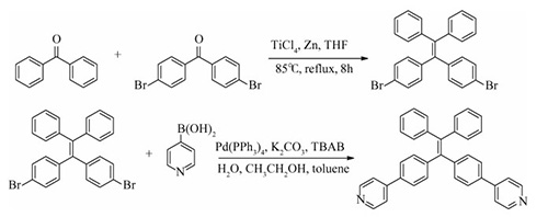 4,4'-[(2,2-二苯乙烯)-1,1-双(4,1-亚苯基)]二吡啶的合成、表征及其聚集诱导发光性能研究